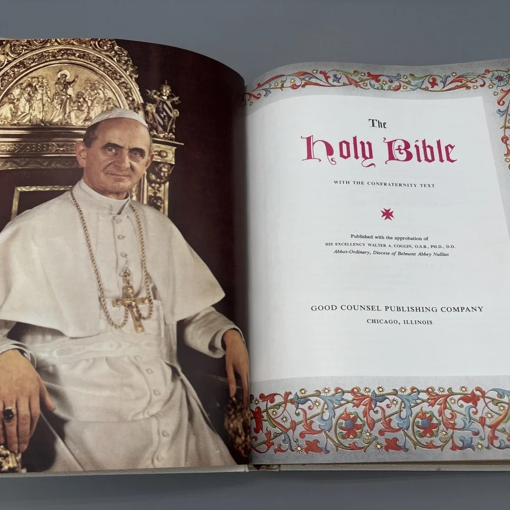 1963 The‎ Holy Bible With The Confraternity Text Catholic Version White